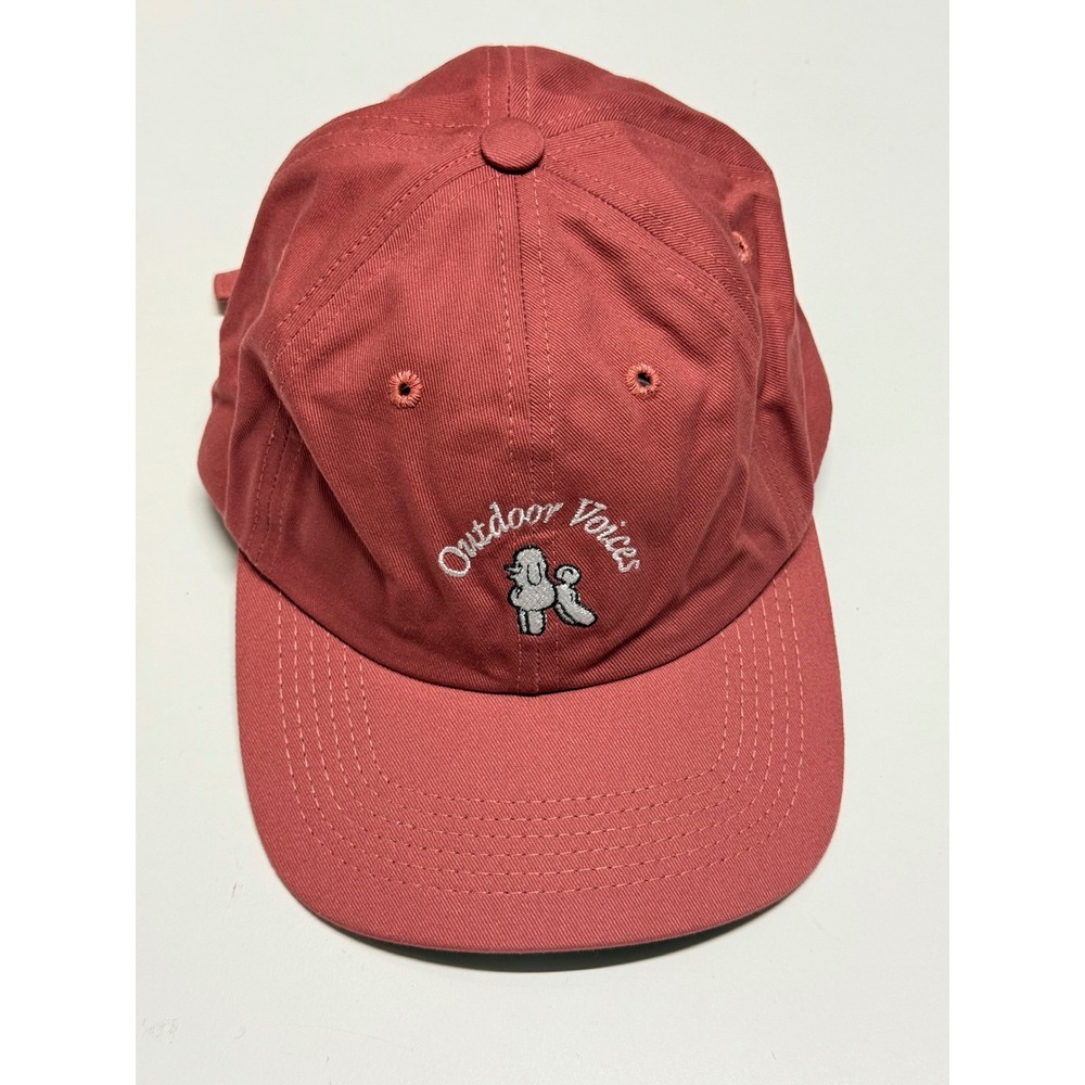 Outdoor Voices Doing Things ASPCA Poodle Hat Red Adjustable Dad Cap Made in USA